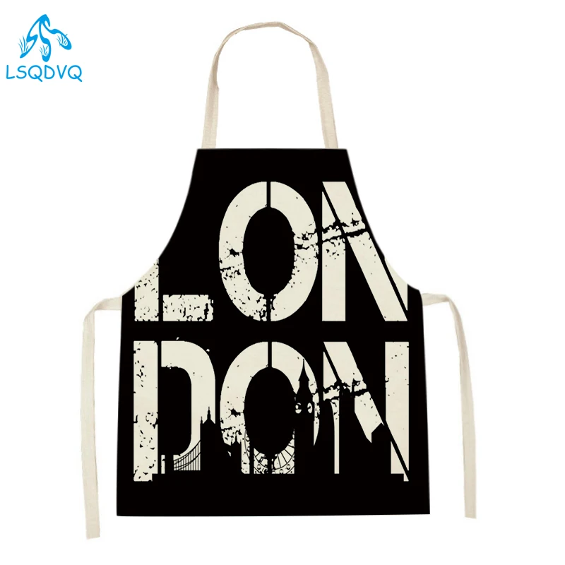 Men'S Accessories London - บ้านครัวผ้ากันเปื้อนทําอาหารสไตล์ลอนดอนธงอังกฤษพิมพ์ผ้าลินินผ้ากันเปื้อนสําหรับผู้ชายผู้หญิงอุปกรณ์เบเกอรี่ Delantal