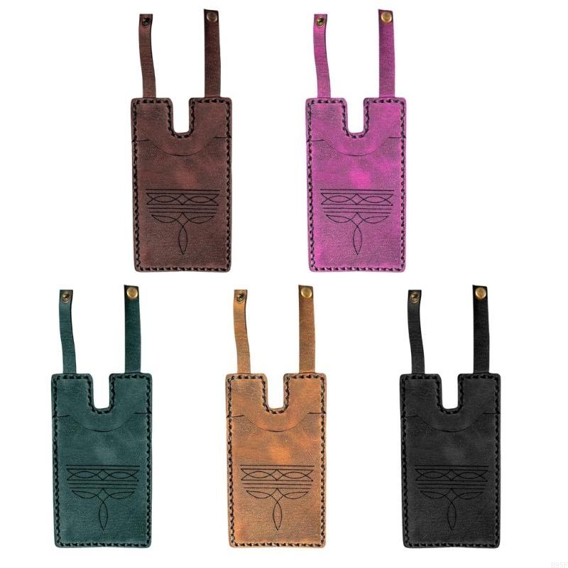 Men'S Accessories Types - กระเป๋าใส่บัตรหนังแท้แบบทำมือ สำหรับใส่รองเท้าบูทสไตล์ตะวันตก พร้อมสายรัดแบบกระดุมแป๊ก กระเป๋าใส่บัตรหนังแท้สำหรับผู้หญิง ขี่ม้า เดินป่า