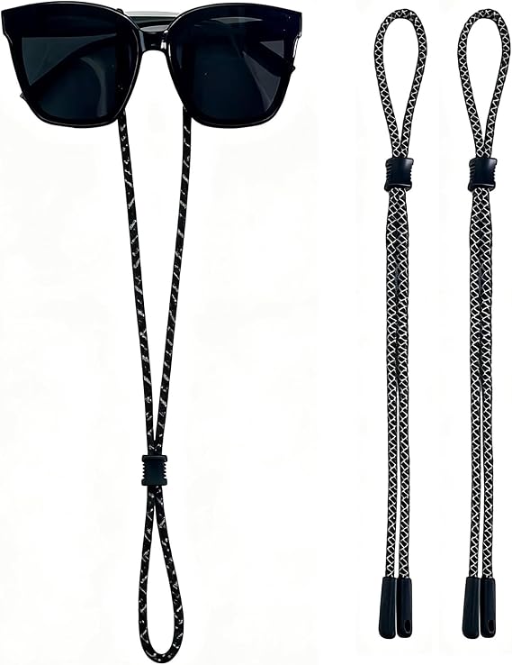 Men Accessories Neck Chain - สายคล้องแว่นตา 2 ชิ้น, สายคล้องแว่นตาสะท้อนแสงสำหรับผู้ชายผู้หญิง, ที่ใส่แว่นตารอบคอสำหรับแว่นตาแว่นกันแดด