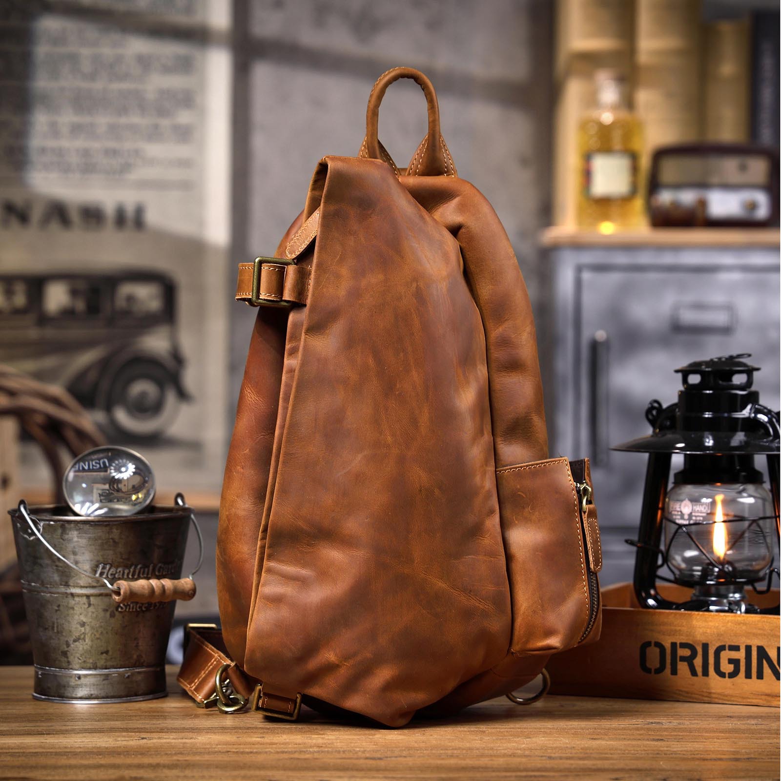 กระเป๋าหนังวินเทจทรงออร์แกไนเซ - Travel Organizer Men บทวิจารณ์และราคา