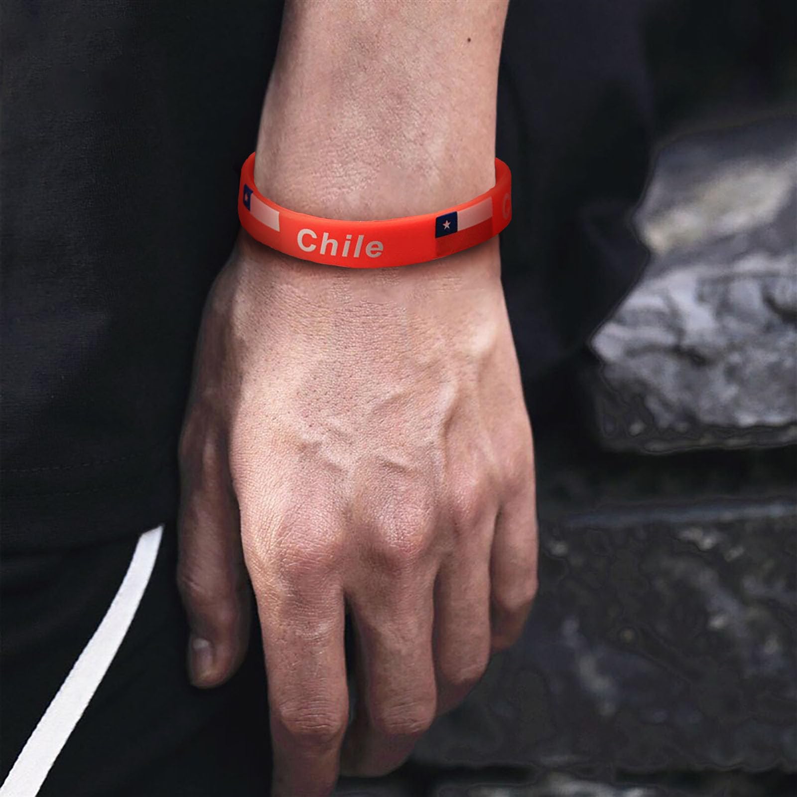 2ชิ้นสายรัดข้อมือซิลิโคนลายธงช - Men Accessories All บทวิจารณ์และราคา